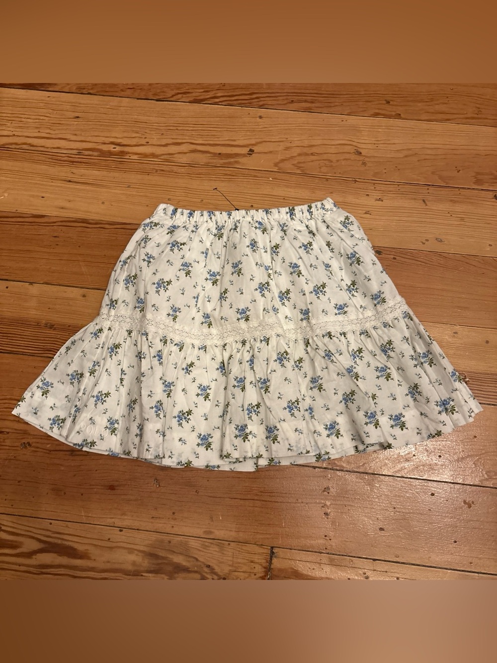 Polo Ralph Lauren White Tiered Floral Skirt NWOT Size 4